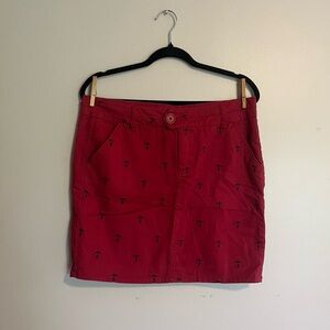British Khaki red nautical skirt unique trendy casual size 10